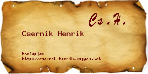 Csernik Henrik névjegykártya